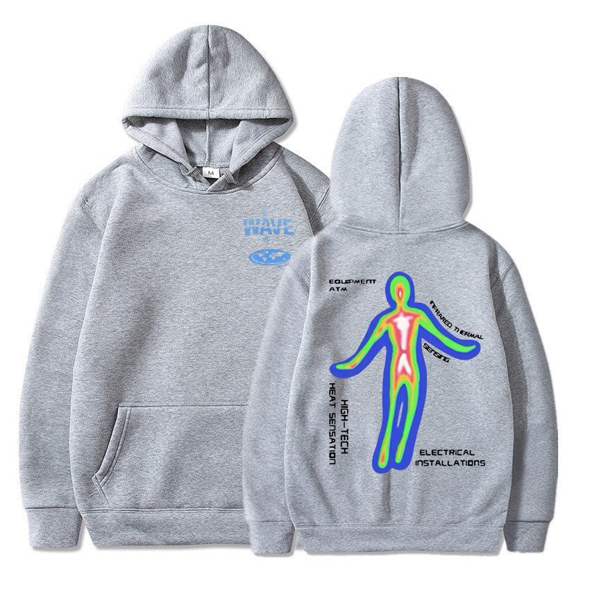 Skeleton Thermal Imaging Graphic Print Hoodie Men's Hip Hop