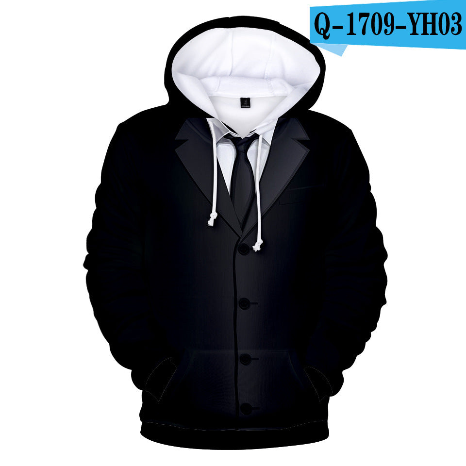 Digital Printed Cashmere Hooded Sweater For Suit