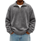 Stylish Vintage Oversized Mens Half-zip Hoodie