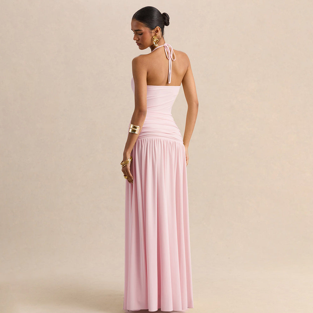 Strap Waist-Cinching Slimming Ruched Dress For Women