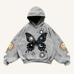 Loose Long Sleeved Casual Retro Hooded Sweatshirt