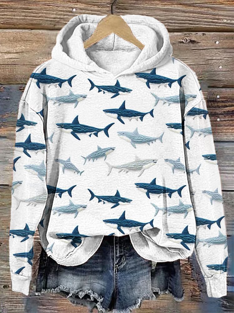 Womens 3D Digital-Print Hoodie With A Hood