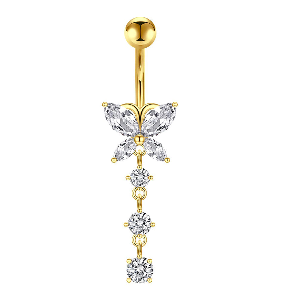 Butterfly Stainless Steel Plus Copper Parts Piercing Jewelry