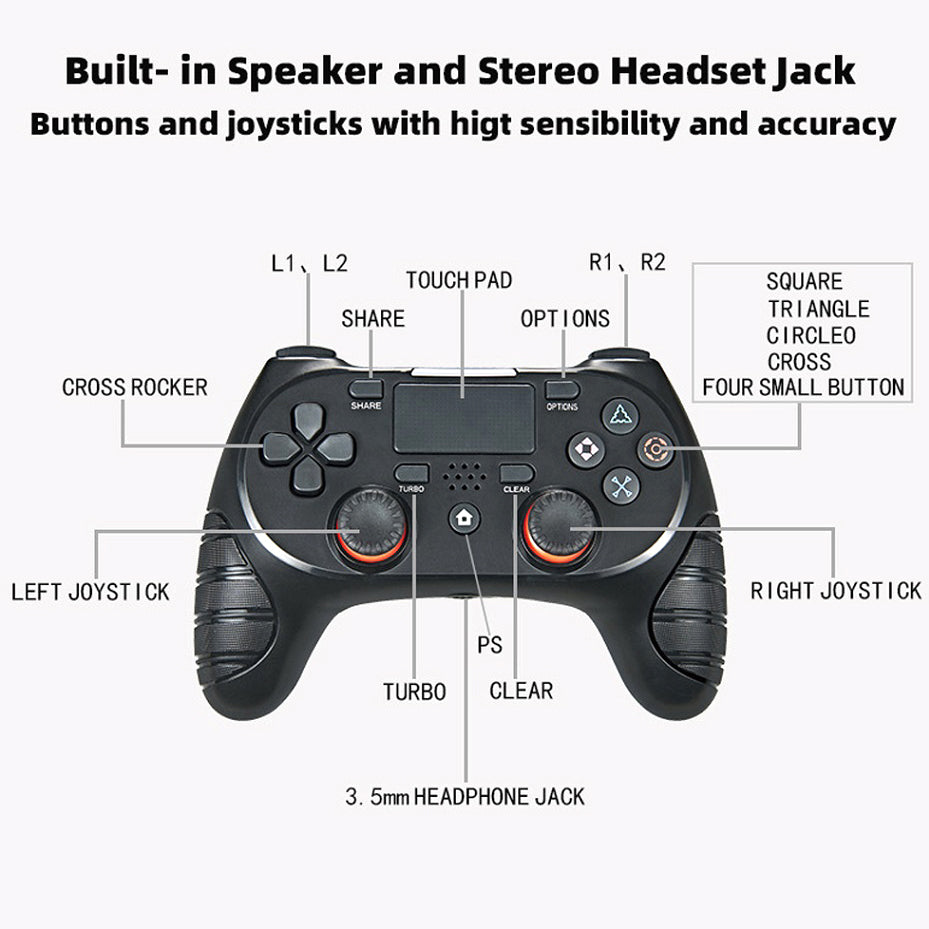 Six Axis Double Vibration Game Handle With Light