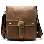 Men Genuine Leather Casual Crossbody Bag Cowhide Shoulder Bag School Backpack