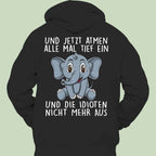Loose Hooded Sweater Men's And Women's Same Elephant Printed Long Sleeve Idle Style