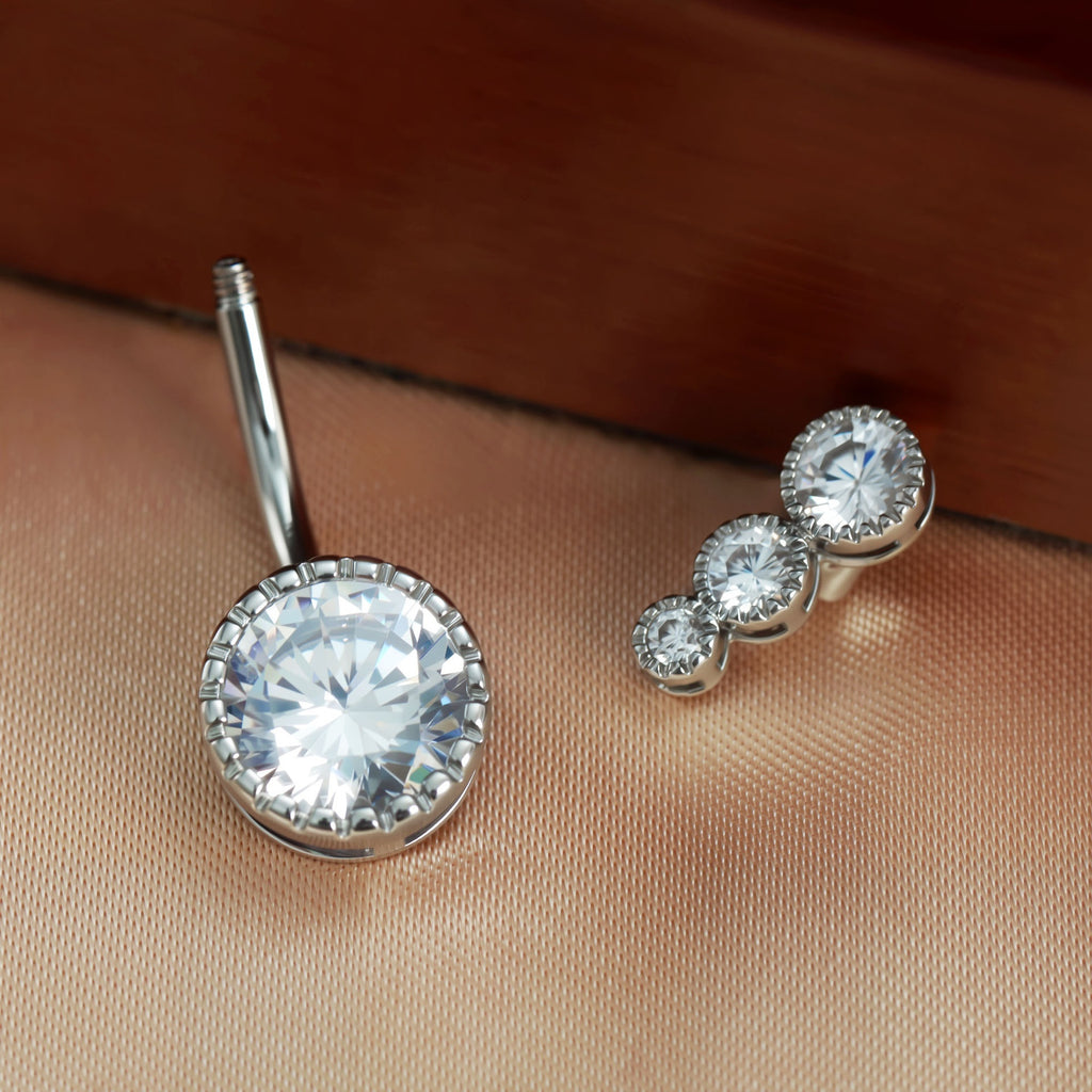 Unique Niche Copper Navel Jewelry With Zirconia Stones