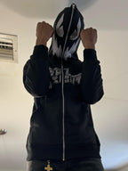 Niche Style Street Art Rhinestone Personality Sweater INS Autumn Trend Loose Warm Hooded Jacket