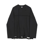 Korean Version Of Cotton Tattered Sweater