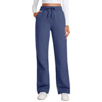 Elastic High-waist Drawstring Loose Casual Wide-leg Sweatpants
