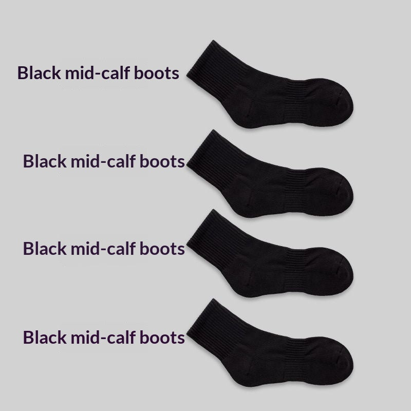 SpringAutumn Solid Color Versatile Mid-Calf Womens Socks