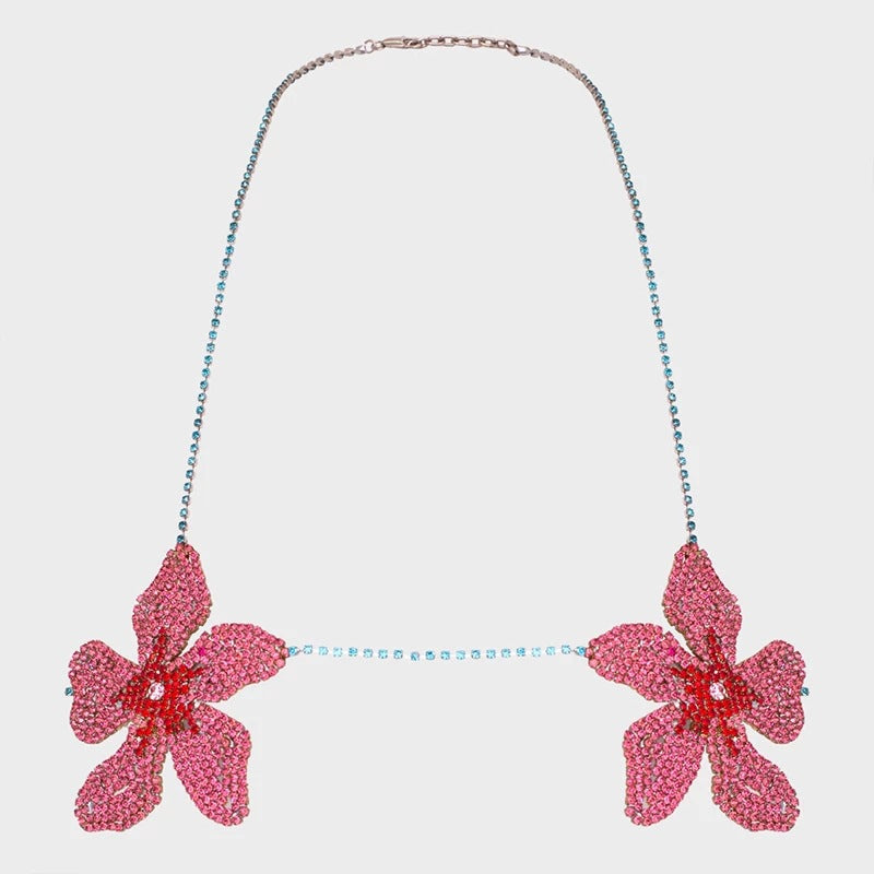 European And American Jewelry Fashion Flower Chest Chain