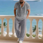 Men's Casual Linen Loose American-Style Pants Suit