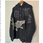 Hooded Jacket With A Bow Print