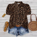 Elegant Leopard-Print Blouse For Women