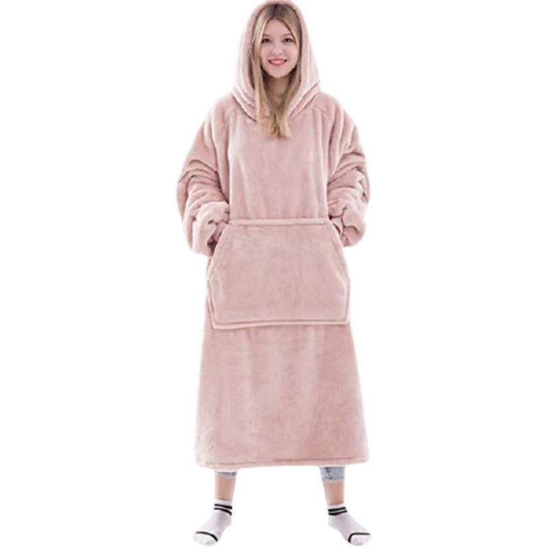 Flannel Thick Warm Blanket Hoodie