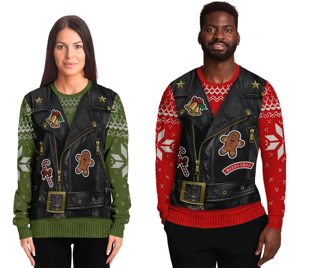 New 3D Printed Fake Two-piece Christmas Men's Round Neck Sweater