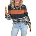 New Casual Crew-neck Sweatshirt With A Color-block Print