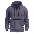 Waterproof Zipper Multi-pocket Hoodie Men's Sport Casual Sweatshirt
