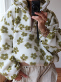 Fleece Flower Womens Hoodie