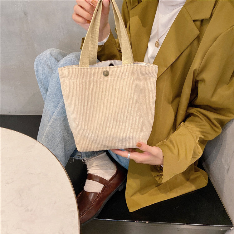 Corduroy Handbag Mini Bag Retro