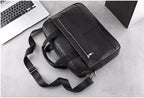 Men Official Document First Layer Leather Crossbody Bag