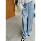 Spring New Women''s Simple Fashionable Irregular Waist Versatile Wide Leg Suit Pants