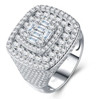 Engraved With Top-quality Moissanite, This Luxurious And Fashionable Minimalist Jewelry Set Features Exquisite Silver Accessories For Men. Made Of S925 Silver With Electroplated Platinum.