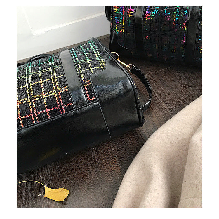 Vintage crossbody bag check handbag
