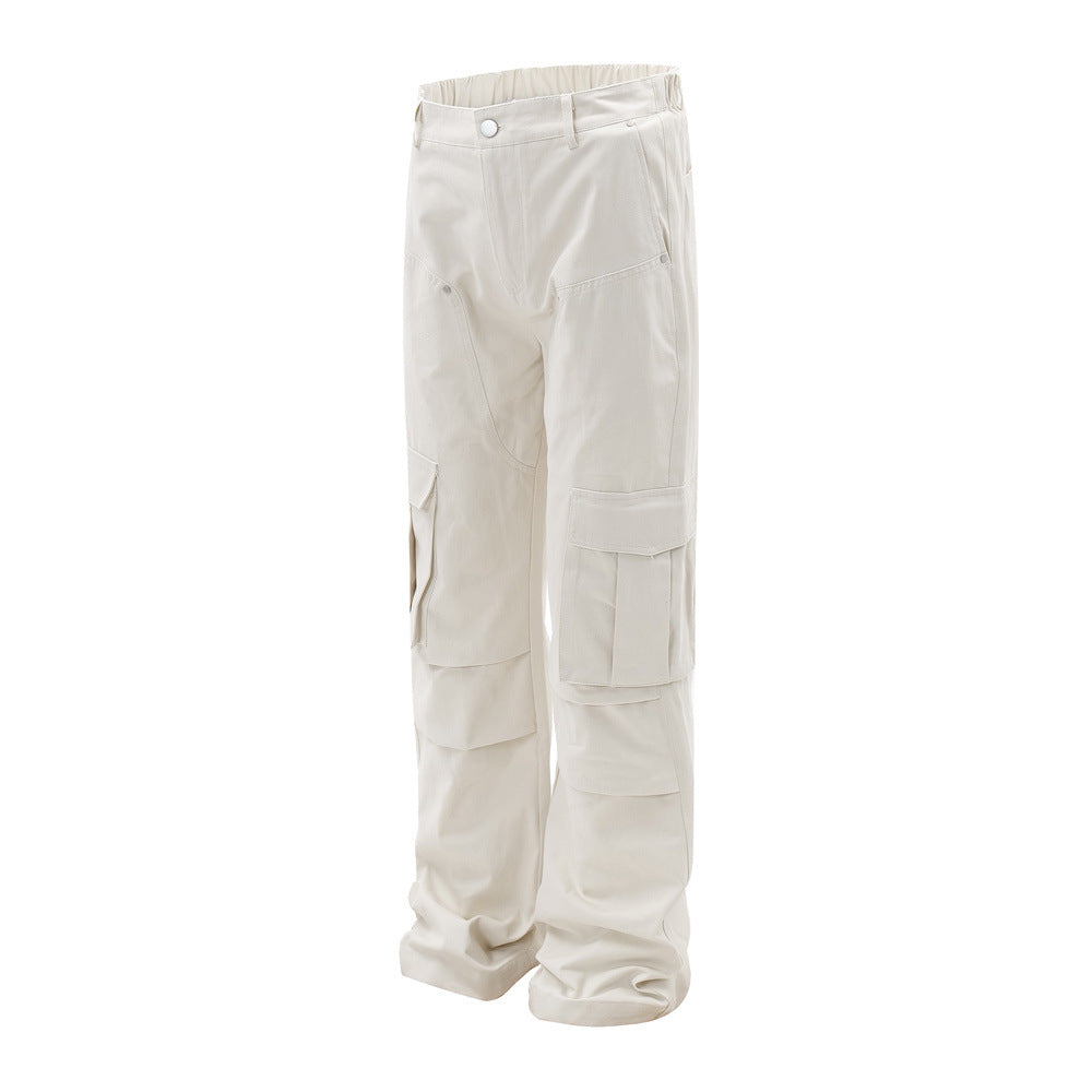 Fashion Pleated Workwear Paratrooper Pants Men