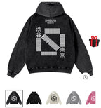 Pure Cotton Washed Vintage Hooded Sweatshirt With Double-layer Hood