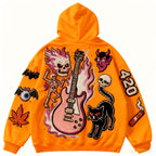 Fashion Casual Printed Polyester Sweater