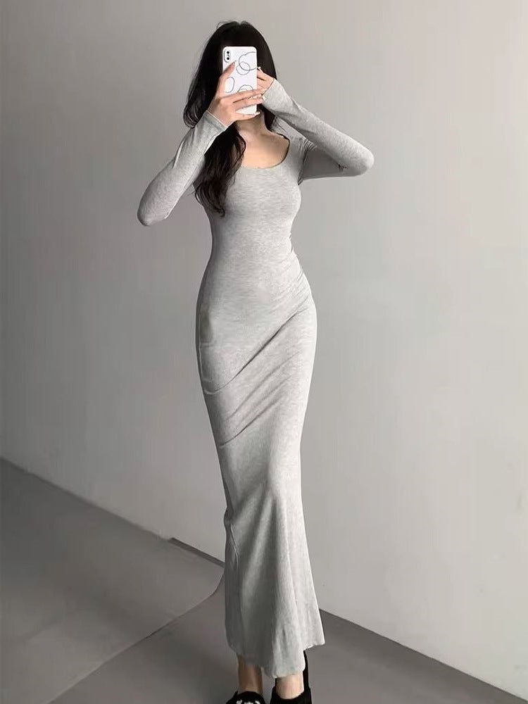 Slim Fit Square Neck Dress For Women