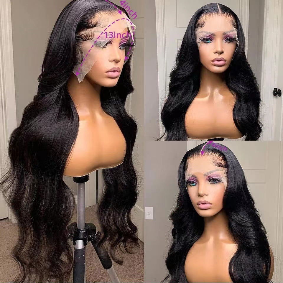 Front Lace Wig Long Curly Hair Big Wave Any Face Wig Women's Full-head Wig Style