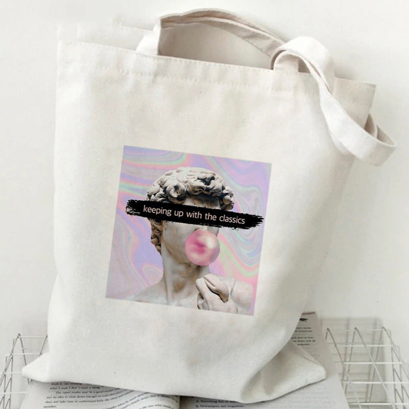 Printed Canvas Handbag Shopping Bag