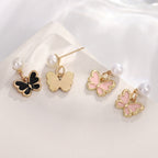 Pearl Butterfly Jewelry Set Drip Oil