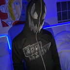 Niche Style Street Art Rhinestone Personality Sweater INS Autumn Trend Loose Warm Hooded Jacket