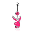 Cute rabbit belly button ring belly dance jewelry