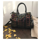 Vintage crossbody bag check handbag