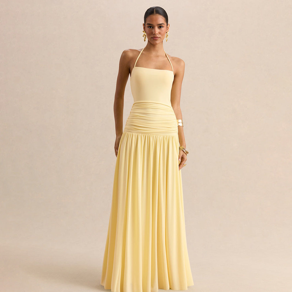 Strap Waist-Cinching Slimming Ruched Dress For Women