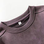 Suede-look Solid-color Casual Hoodie For Men