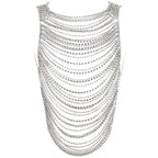 Fashion Chest Chain Jewelry Multilayer Rhinestones