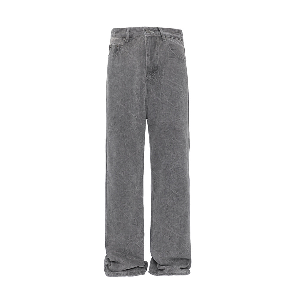 Fashion Wash Denim Mop Pants Men