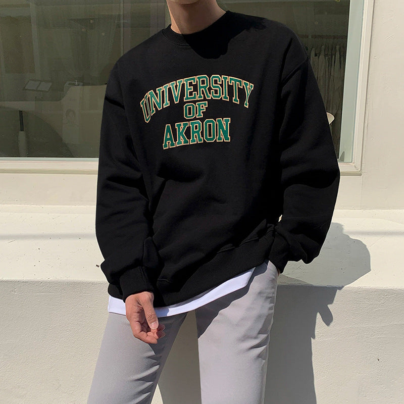 LETTERPRINT PULLOVER THICKENED BASE SHIRT
