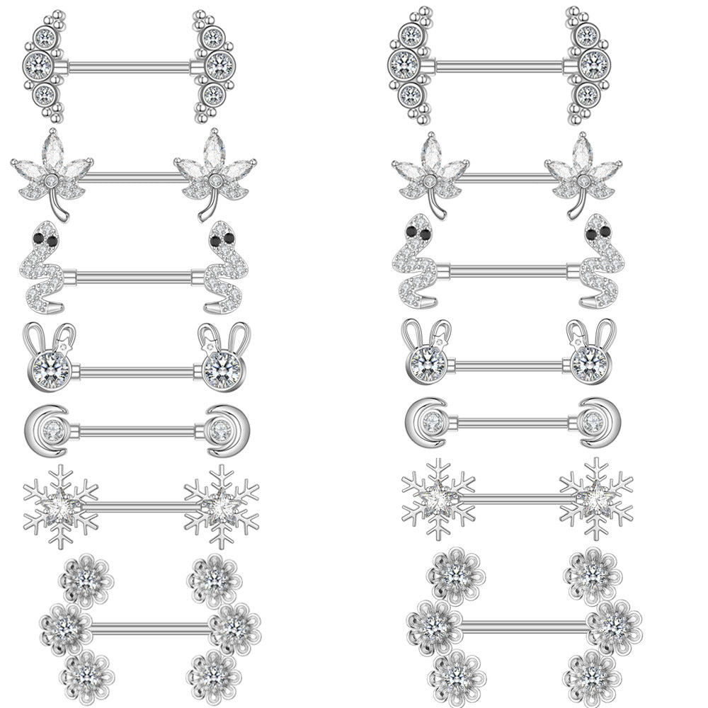 Zircon Nipple Ring Adhesive Nail Grease Piercing Jewelry