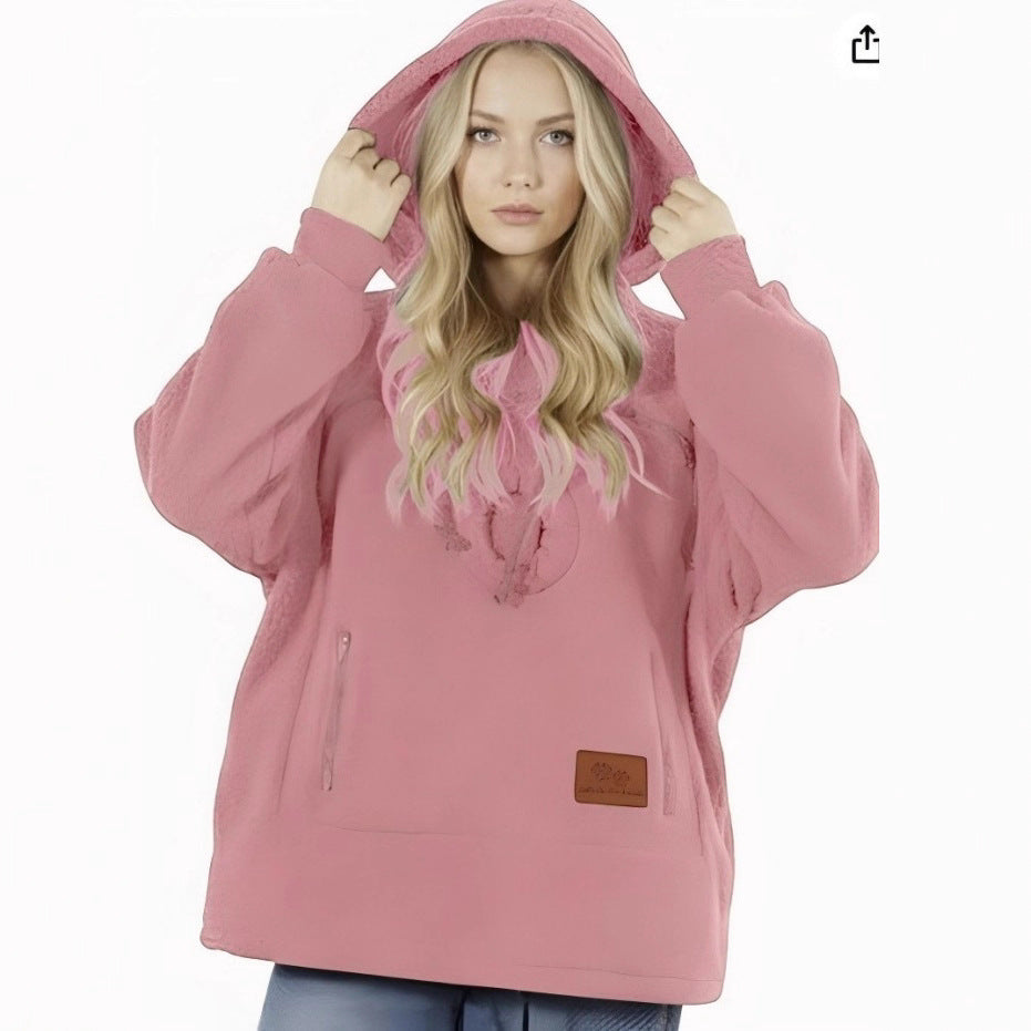 Hooded Loose-fitting Casual Warm Hoodie