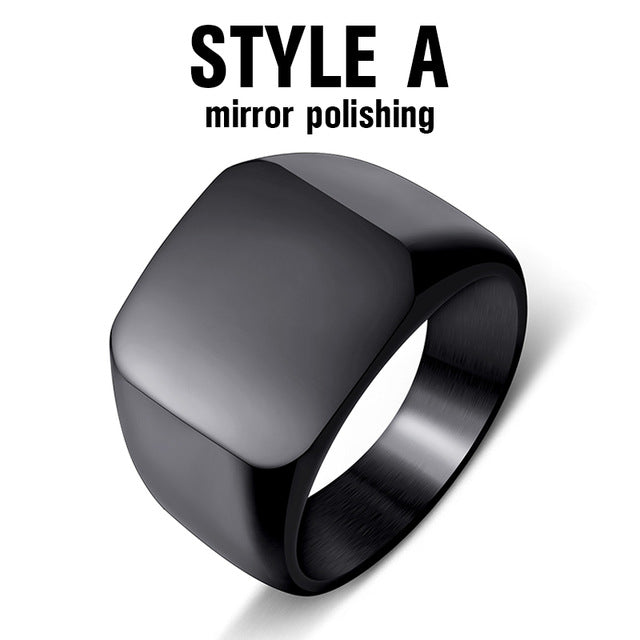Beier new store 316L Stainless Steel ring top quality High Polished Signet Solid Biker Ring for men fashion Jewelry LLBR8-177R