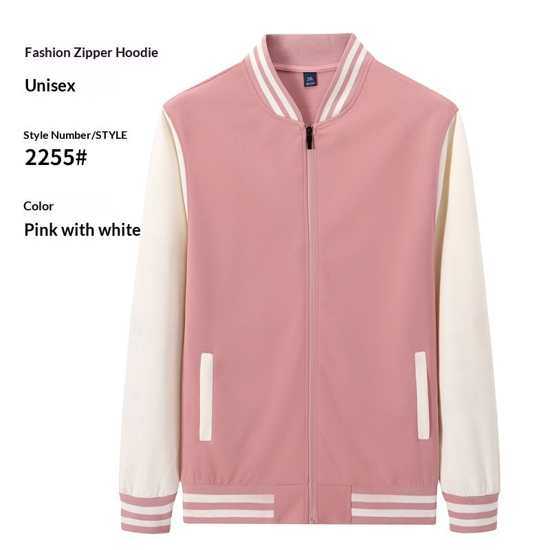 SpringAutumn Employee Team-Building Fleece-Lined Stand-Up Collar Workwear
