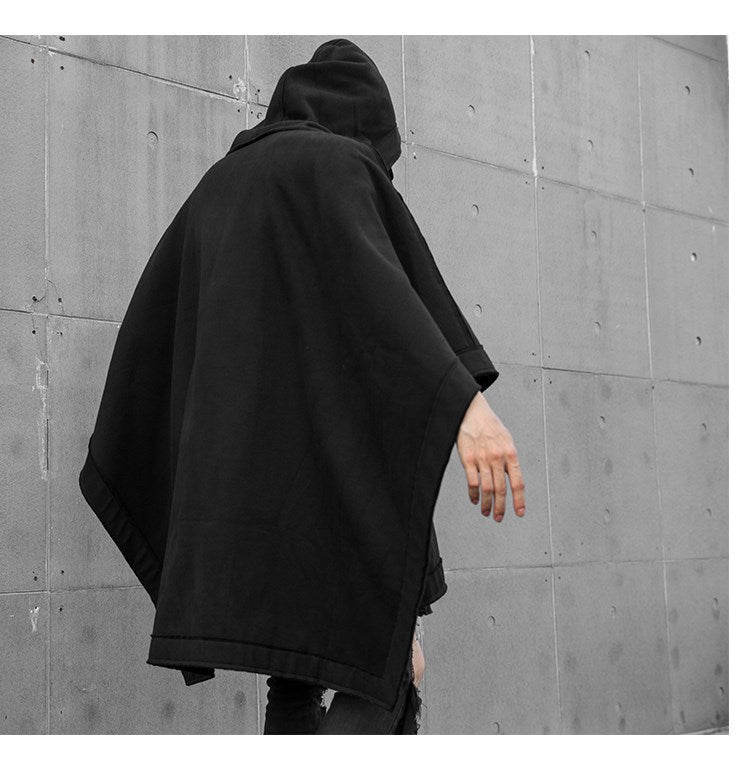 Men's Loose Bat Cape Mid Length Sweater