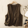 Spring Retro Twill Sleeveless Work Vest